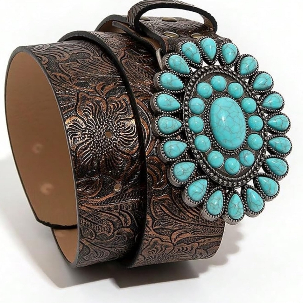New Western turqouise belt buckle